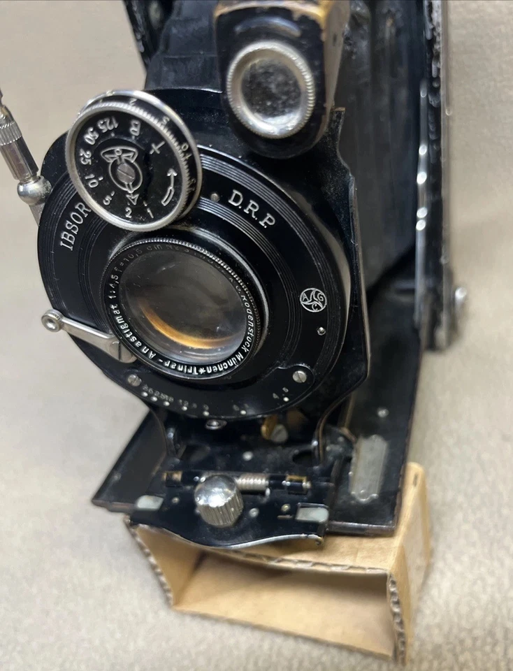 Cámara enrollable Contessa Nettel Cocarette 1919 - Cámara plegable de colección IBSOR DRP Foto 3 de 4