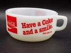 Vintage Fire King COCA-COLA Soup Mug Chili Bowl "Have a Coke and a Smile"