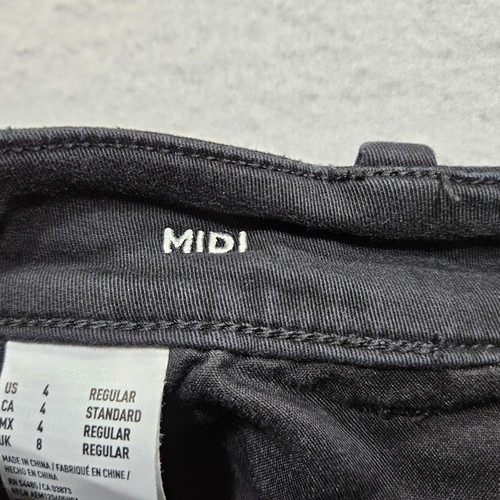 American Eagle Midi Shorts Womens 4 Black Chinos Low Rise Stretch Uniform School - Picture 5 of 11