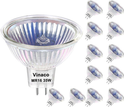 MR16 Light Bulbs 12 Pack- 12V 35W Dimmable Lamp (WITH LENSE) 2-Pin GU5.3 Base