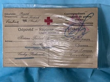 WW1 Hand Written Prisoner of War Correspondence via Red Cross, Czech Soldier