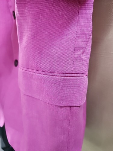 Saddlebred 40R Men's Pink Cotton Blazer Suit Jacket 2 Button Fully Lined - Picture 6 of 14