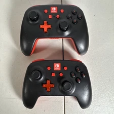 2 PowerA Black & Red Enhanced Wireless Controller for Nintendo Switch - PreOwned