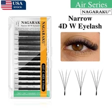 NAGARAKU Narrow 4D W Shape Automatic Flowering Eyelash Extensions Premade Fans