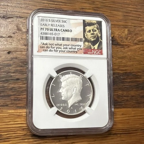 NGC 2016-S PF70UCAM JFK Silver Half Dollar Proof 🇺🇸
