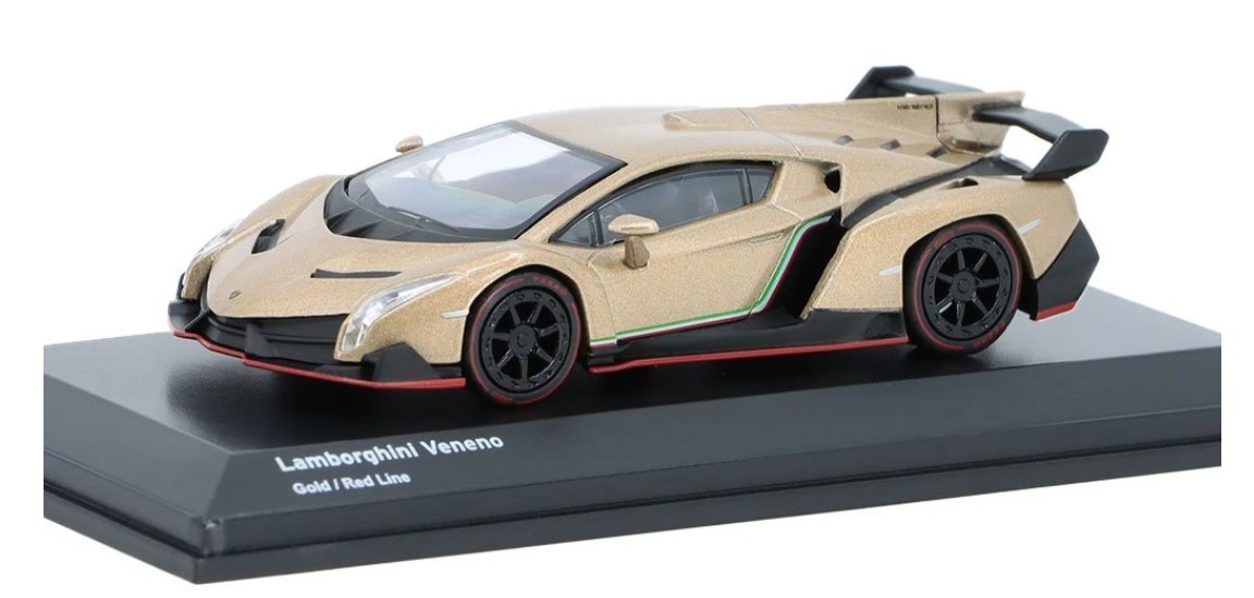 京商 kyosyo DIE-CAST CAR SERIES ランボルギーニ Kyosho Lamborghini Veneno Gold With Red Line 1/64 Diecast