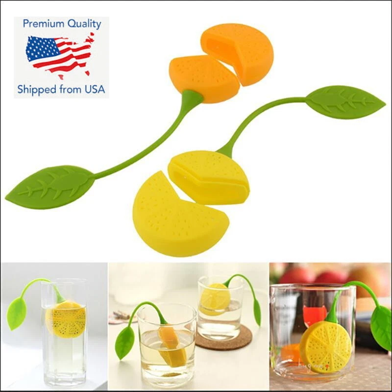 Оранжевая форма силиконовый лист рассыпчатый чай инфузор фильтр ситечко мяч - Изображение 2 из 3