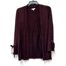 Charter Club Womens S Marooned Marl Long Sleeve Cardigan Sweater NWT S36