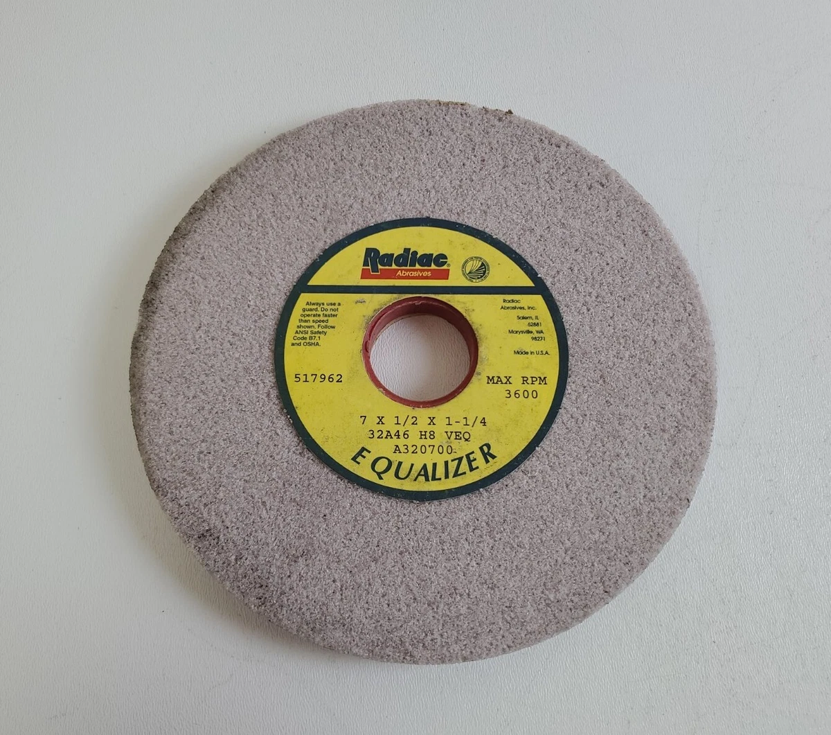 Radiac White Oxide Surface Grinding Wheel, 8 X 1/2 X 11/4,, 55 OFF