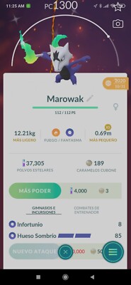 Pokemon Go Shiny Legacy (Shadow Bone) Alolan Marowak