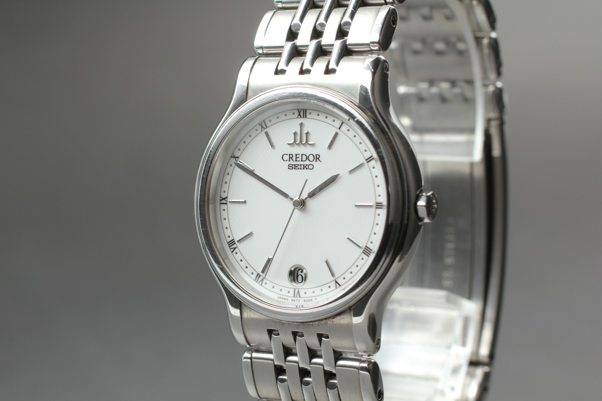 美品 SEIKO CREDOR 9572-6000 可動品　本体のみ Near MINT] Vintage SEIKO Credor 9572-6000 White Dial Quartz
