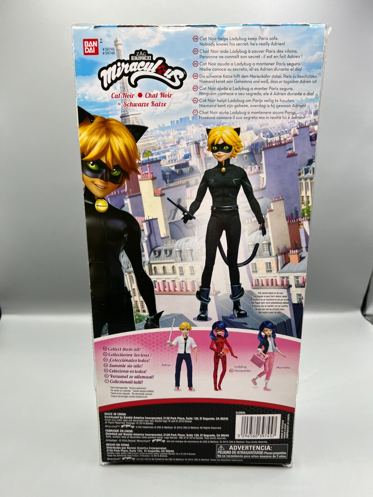 Miraculous Ladybug Cat Noir Doll 10.5 Official Zag Heroez BANDAI