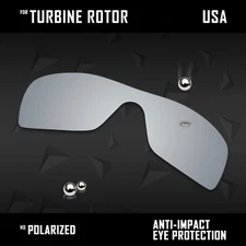 iROX Polarized Replacement Lenses for-Oakley Turbine Rotor OO9307  - Silver