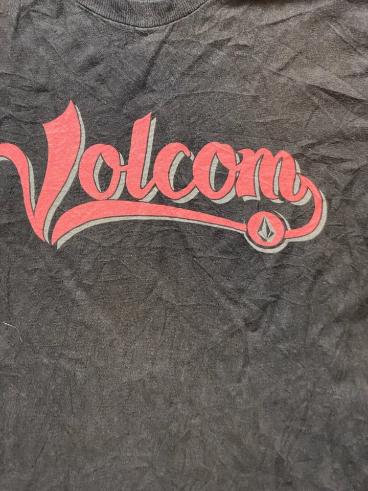 Volcom Shirt Adult Medium Black Script Logo Crewneck Streetwear Skateboard Mens - Image 3 of 4
