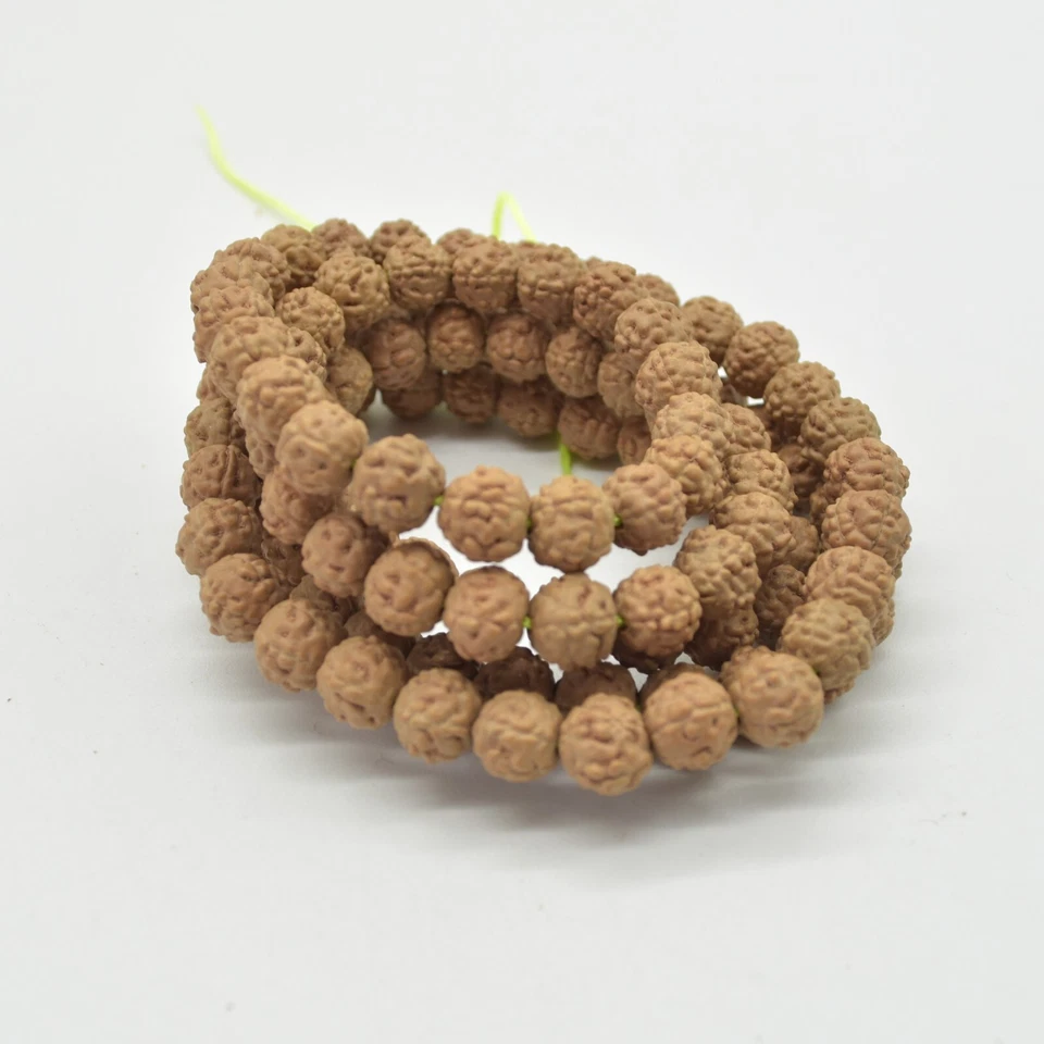 Rudraksha Seed Rondelle Wood Beads - 108 Mala Prayer Beads - 6 sizes to choose - Image 2 of 4