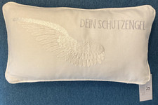 Kissen Dekokissen Schutzengel weiß Räder Design Living Zierkissen Traumkissen