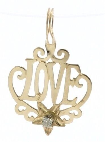Beautiful Love Charm with Diamond in 14kt Yellow Gold - Picture 1 of 6