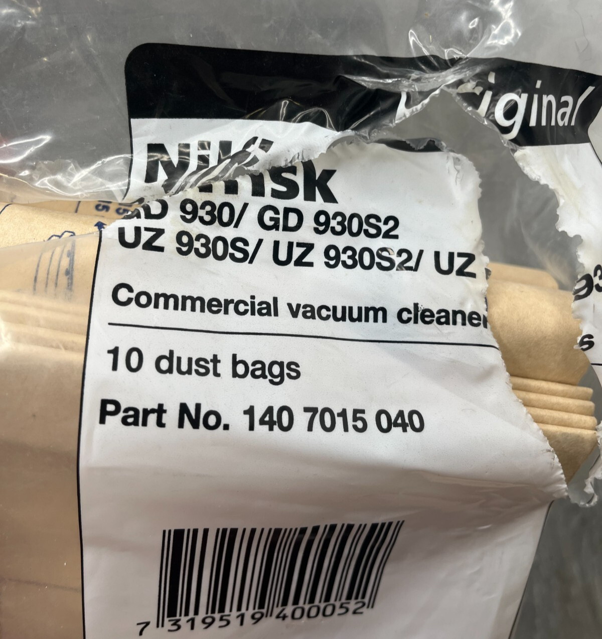 10ct Nilfisk Advance Commercial Vacuum Cleaner Bags for GD 930/930S2, UZ 930S ..