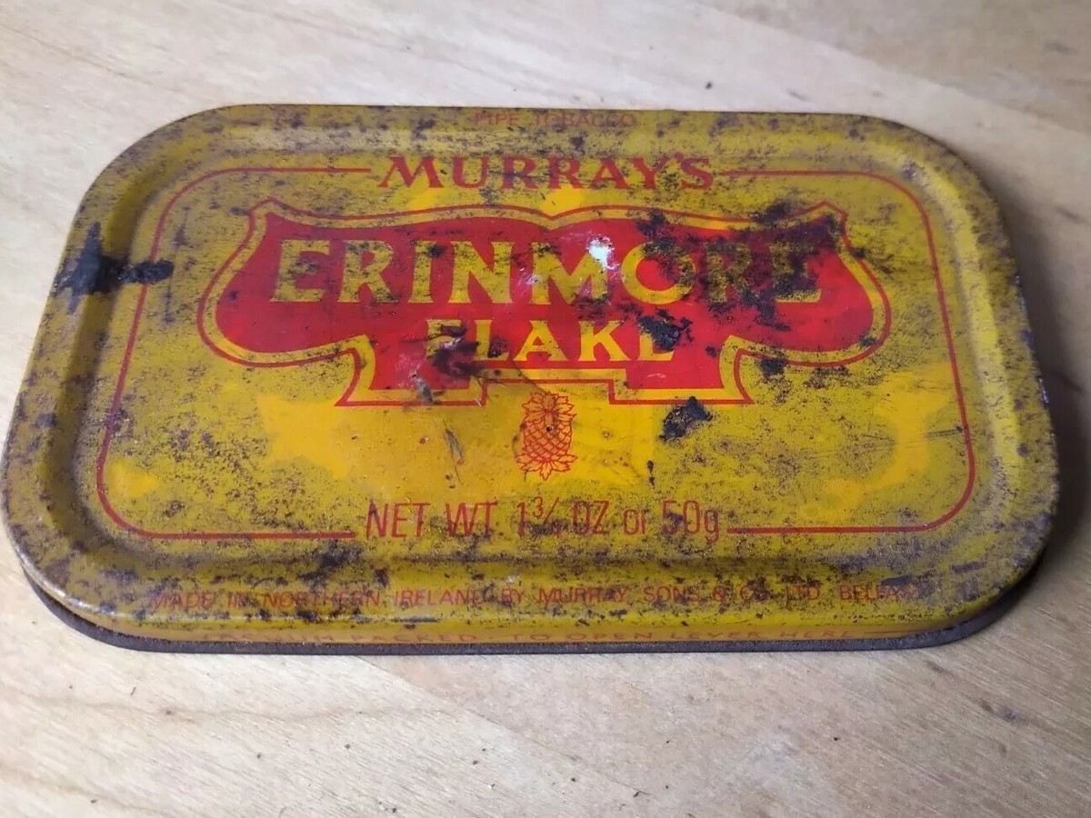 VINTAGE MURRAY'S ERINMORE FLAKE PIPE TOBACCO TIN 1 3/4 oz 50 g (EMPTY)