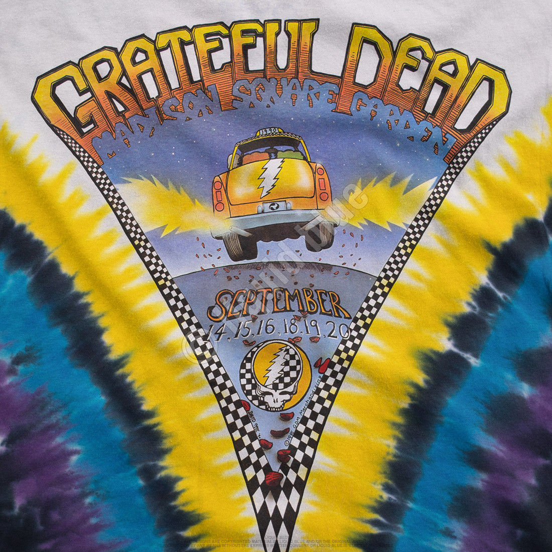 T-shirt GRATEFUL DEAD-TAXI-MADISON SQR NY City-TIE DYE S-M-L-XL-XXL Garcia, Carne - Foto 3