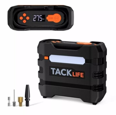 TACKLIFE Car Tire Inflator 12V DC - A6 Portable Air Compressor - 3 LED Lights