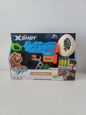X-Shot Dino Attack Extinct Foam Dart Blaster Zuru gun (8 DARTS, 1 EGG) NIB