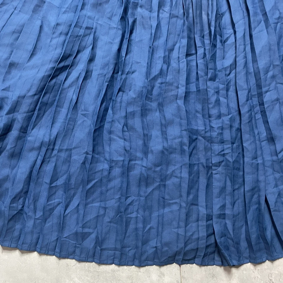 ModCloth Blue A Line Pleated Zip Polyester Skirt Women's Plus Size 3X MINT - Image 2 of 4