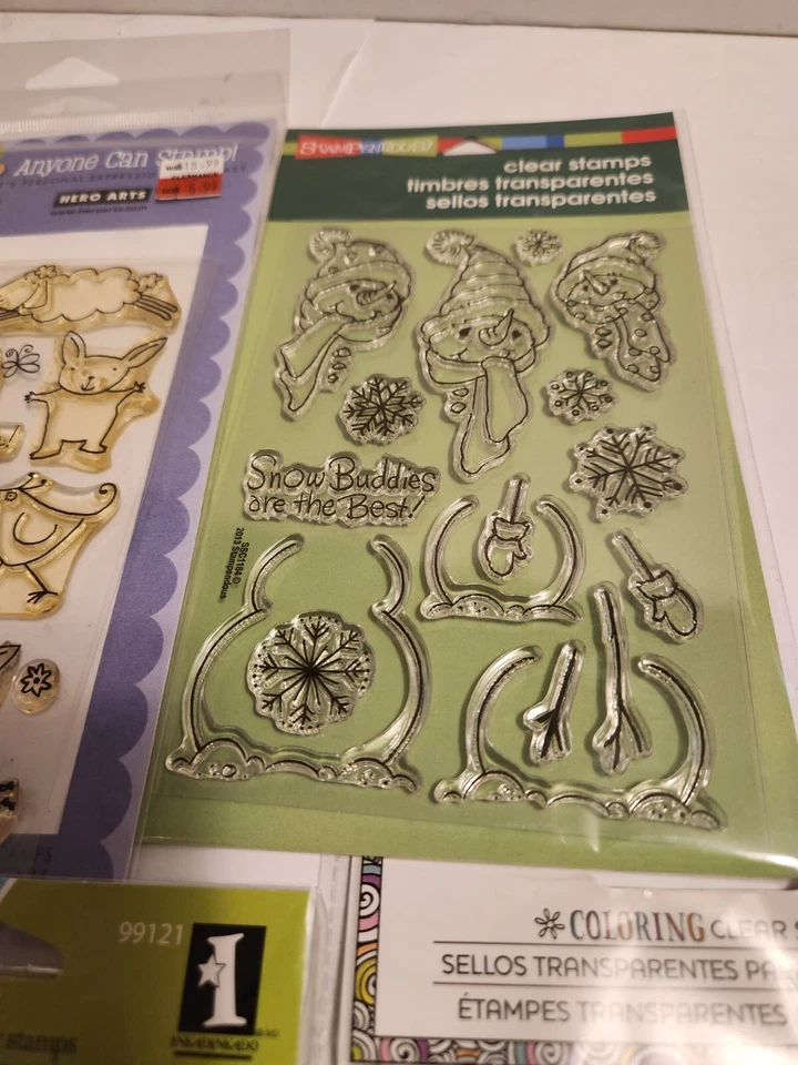 批量 5 张 透明邮票 Stampendous Fiskars Hero Arts Hampton 全新/已开封 — 第 3/4 张图片