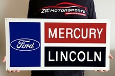 Classic Ford Lincoln Mercury Dealership Replica Steel Sign Large 24 X 12