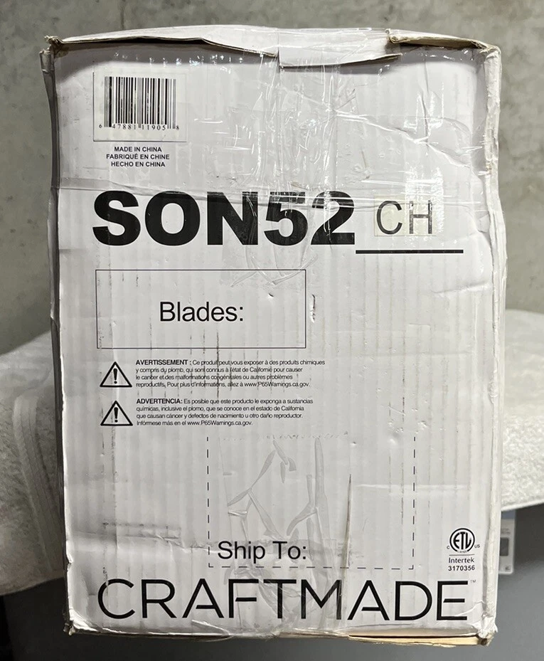 Craftmade 52" SON52CH Sonnet Chrome-Black DC Motor Remote LED Light Ceiling Fan - Image 3 of 4