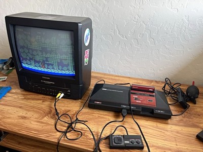 SEGA Master System Console Bundle w/ 2 Control Pads, Cables & 2 Games TESTED