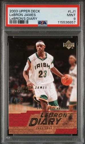 2003 UPPER DECK LEBRON'S DIARY #LJ1 LEBRON JAMES ROOKIE CARD (RC) PSA 9