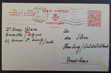 1956 Belgium Postcard 2.50Francs PrePaid UCCLE to Hamburg West Germany