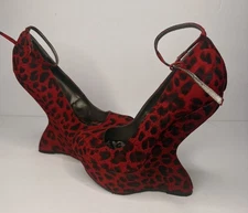 Dollhouse Fashion Close Toe Platform Pump Wedge Womens Heels 6” Shoes Red Blk