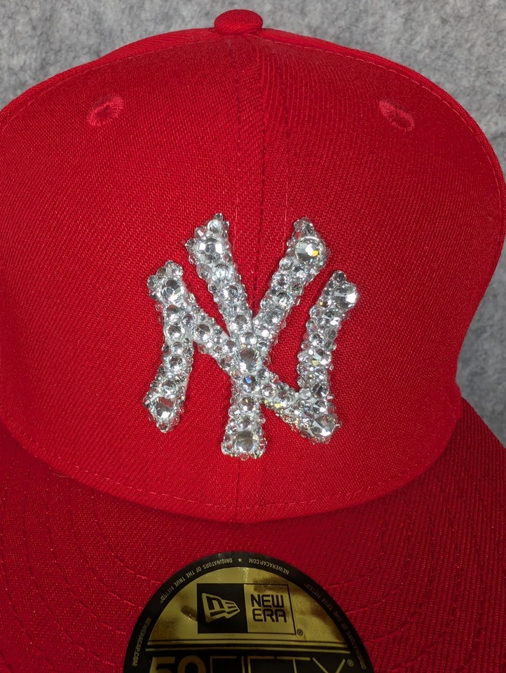 New York Yankees | Red | New Era | 2000 W.S. Patch & Crystal Logo | 7 1/8 - Image 3 of 4