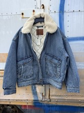 Levi’s Premium Denim Bomber Jacket Small Sherpa Collar Quilted Lining NWT
