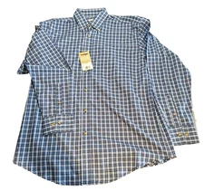 New Wrangler Riata Classic Fit Plaid Long Sleeve Button Down Shirt Men's Large