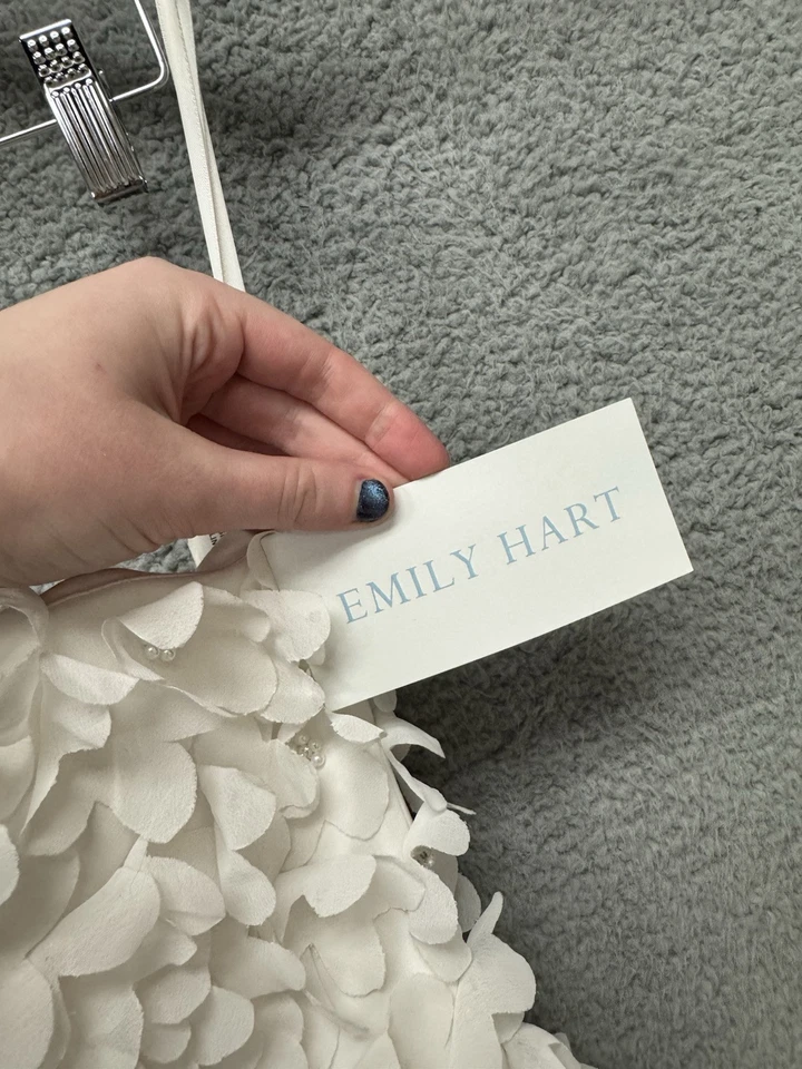 Emily Hart 女式 10 码白色花卉/珠饰球服带腰带 POG — 第 4/4 张图片
