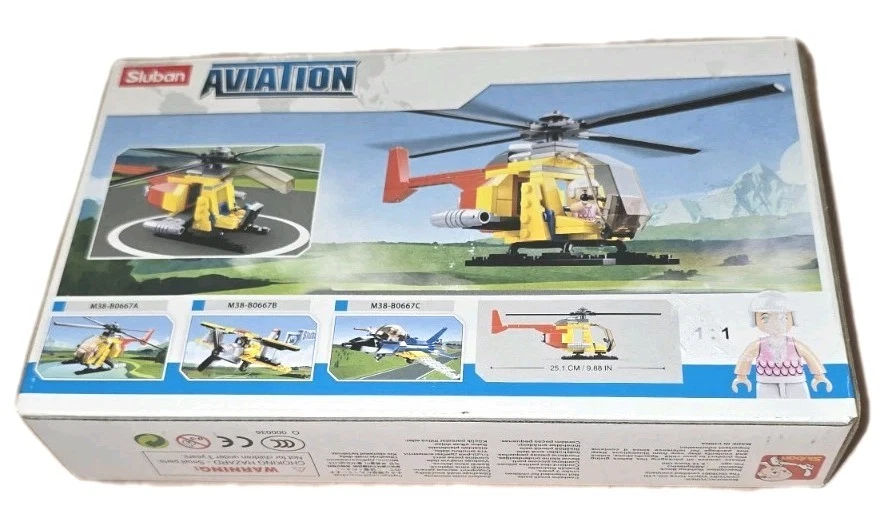 Sluban Aviation Helicopter 100 Piece Building Block Set M38-B0667A New - Image 2 of 4