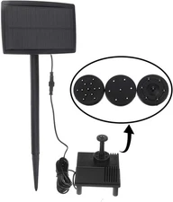 1.5W Solar Powered Water Pond Filter Pump Home Garden Submersible Fish Black 