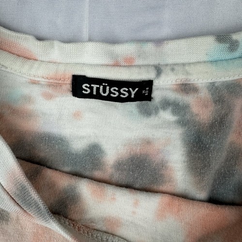 Stussy Designs Tie Dye Rasta Roots Reggae Logo T Shirt Mens Size Medium Hippie - Picture 4 of 11