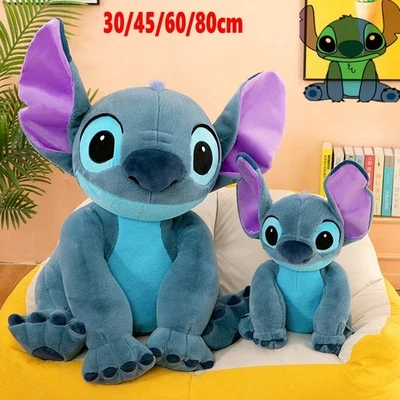 MARKENLOS 80cm Lilo Und Stitch Kuscheltier Spielzeug Plüschtier Blau Baumwolle Plush Gift