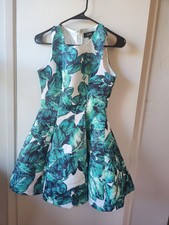 Lulus Tropical Floral Fit & Flare A-Line Dress Sleeveless Pleated Size S