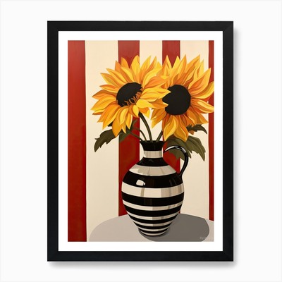Blumenstrauß Sonnenblumen Blumen, Herbst gerahmtes Wandbild Poster Leinwanddruck Bild