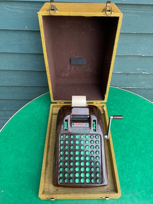 #ad #ad VTG Victor Adding Machine Bakelite w Jade Keys Art Deco Model With Hard Case $145.00