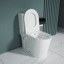 One-Piece Ceramic Toilet with Integrated Bidet &Quick Release Soft Close Seat