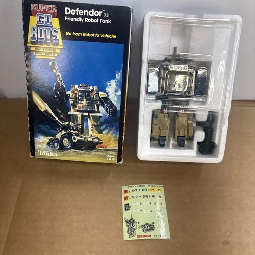 Super GO BOTS Defendor 7202 Tonka MIB Stickers ALL BOX INSERTS Defender Vtg