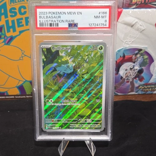 Pokémon Bulbasaur 166/165 Sv: Scarlet & Violet 151 Illustration Rare Holo PSA 8