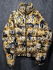 Versace Jeans Couture Baroque Luxury Puffer Bomber Jacket Down Monogram Designer