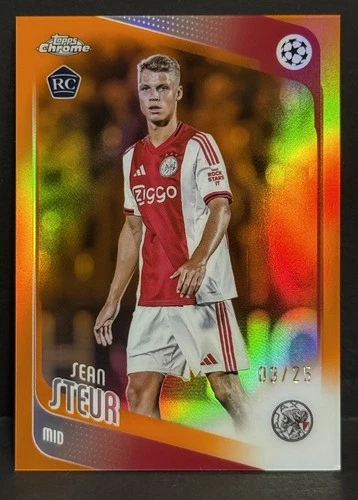2025-26 Topps Chrome UCC Ajax RC Sean Steur Orange Refractor /25